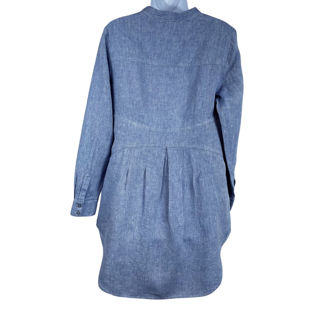 Soft Surroundings 100% Linen Woven Tunic S Blue Lagenlook